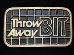 OA19151 *nos* Vintage 1970S **throw Away Bit** Mining Solid Brass Belt Buckle. Fixed Price $25.00.