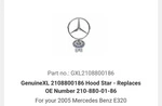 Car Parts And Accessories Gxl Mercedes Hood Emblem. Fixed Price $30.00.