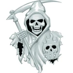 1X Pilot Automotive Universal Abs Trim Grim Reaper Emblem Decal Sticker. Fixed Price $12.53.