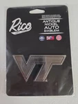 Ncaa Virginia Tech Auto Emblem Antique Nickel By Rico For Car Truck Suv Olp. Fixed Price $9.99.