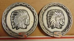 1970'S Vintage Jeep Cherokee Indian Head Front Fender Emblem Pair Original Amc. Fixed Price $149.00.