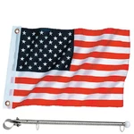 12 X 18 United States / American Rail Mount Flag Kit For Boats - And Pole. Fixed Price $30.25.