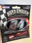 Jeff Gordon Nascar #24 Collectible Auto Emblem Metallic Finish, Strong Adhesive. Fixed Price $6.99.