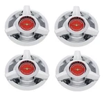 New Oem 1962-1963 Ford Thunderbird Red Logo Wire Wheel Center Cap Set Of 4. Fixed Price $235.62.
