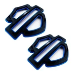 2PC Black Blue Double Layer Custom Fuel Tank Emblem Motorcycle Badges 5 6 Gal. Fixed Price $59.88.