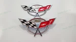 2PC Chrome Front Rear 50TH Anniversary Cross Flags Emblems 1997-2004 C5. Fixed Price $39.80.
