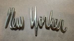 Oem 1963-1964 Chrysler "new Yorker" Script Fender Emblem #2255083 & 2255082. Fixed Price $24.95.