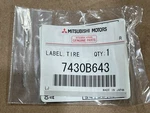 Genuine Mitsubishi 7430B643 Door Frame Tire Label Decal Pajero Montero New. Fixed Price $14.99.