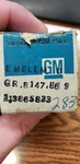 Gm 3865833 Nos 64-67 Chevrolet 283 Fender Emblem, W/hdw,. Fixed Price $17.95.