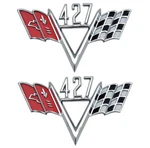 Oer Custom 427 Crossed Flag Front Fender Emblem Set For Chevy Car And Trucks. Fixed Price $99.98.