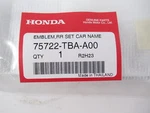 Genuine Oem Honda 75722-TBA-A00 "civic" Rear Emblem Badge Nameplate 16-21. Fixed Price $17.80.