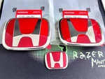 Fit For Honda 22 26 Civic Si E/l/dx Sedan Front Emblem Red Rear Steering Badge. Fixed Price $23.88.