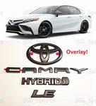 2018 - 2024 Toyota Camry Hybrid Black Out Emblem Badge Letters Overlay Kit. Fixed Price $69.80.
