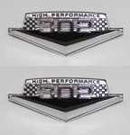 New! 1965 - 1966 Ford Mustang 302 V8 Hipo Fender Emblem Set High Performance. Fixed Price $79.95.