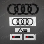 Audi A5 Coupe S-line Front & Rear Rings Emblem Badge Set Gloss Black. Fixed Price $74.99.