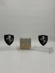 Genuine Ferrari Prancing Horse Wing Shields Carbon Black And Silver 70004933. Fixed Price $1200.00.