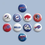 Buffalo Bills - 1" Pinback Button Set Of 10 Nfl Football Pins. Fixed Price $10.00.