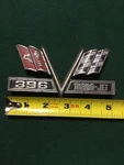Chevelle Or Nova Side Fender 396 Emblem Turbo Jet Flag 65,1965 Gm Nos. Fixed Price $39.99.