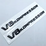 2X Gloss Black V8 Kompressor Side Fender Emblem Badge For Mercedes Benz Amg. Fixed Price $30.95.