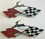 Vtg 1950'S - 1960S Chevrolet Impala Car Emblem Pair Cross Flags Both # 4722651. Fixed Price $66.19.