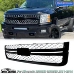 Gloss Black Front Grille Trim W/ Chrome Mesh For Chevy Silverado 2500HD 11-14. Fixed Price $201.04.