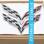 Chrome Front Rear Cross Flags Emblem For Corvette C7 Stingray Z06 Grand Sport. Fixed Price $20.25.