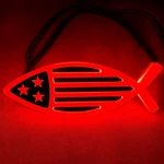 Chrome Cross Fish Emblem With Usa Flag Light Up Tailgate Car Truck Badge. Fixed Price $39.99.