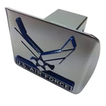 Elektroplate Air Force Metal Emblem (wings With Blue Trim) On Chrome Hi.... Fixed Price $60.65.