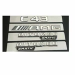 Chrome Trunk Fender Emblems Badges For Mercedes Benz W205 C43 Amg Biturbo 4MATIC. Fixed Price $36.99.