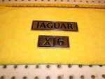 Jaguar 1988 XJ6 XJ40 Rear Deck Lid Silver Black Metal Genuine Set Of 2 Emblems. Fixed Price $56.00.