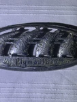 1938 Plymouth Trunk Lid Emblem Original. Fixed Price $60.00.