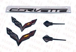 5PC 2014-2019 C7 Corvette Gloss Black Red Emblem Set Kit Flags Stingrays. Fixed Price $59.89.