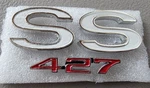 New Reproduction 1967 Chevrolet Impala Ss 427 Rear Trunk Badges Emblem Set. Fixed Price $275.00.