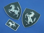 Ferrari Carbon Fiber Scuderia Fender Shields/badges/emblems + Front Nose. Fixed Price $650.00.