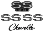 Trim Parts 1968-69 Chevrolet Chevelle Emblem Kit Black & Gray (4101G). Fixed Price $119.99.