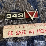 1968-1969 Amc Amx Javelin 343 Emblem 3602423 Script Badge V8 Rebel. Fixed Price $12.25.