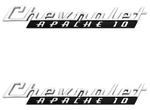 Trim Parts Apache 10 Front Fender Emblem Set 1960 Chevy Truck Usa Made. Fixed Price $99.98.