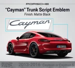 Genuine Porsche Cayman Trunk Script Emblem (matte Black) 98155923901. Fixed Price $189.12.