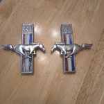 1967 Ford Mustang 390 Fender Emblems Pair Oem Fomoco C7ZB-16C228-B. Fixed Price $65.00.