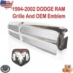 For 1994-2002 Dodge Ram 1500 2500 Front Chrome Grille With Mopar Oem Emblem 2PC. Fixed Price $203.55.
