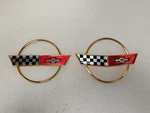 Nos New Oem Gm 1984-1990 Corvette C4 Gold Front And Rear Emblem Pair 14060259. Fixed Price $300.00.