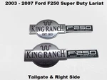 3C34-16B114 03 To 07 F250 King Ranch Super Duty Lariat Tailgate & Fender Emblem. Fixed Price $79.00.