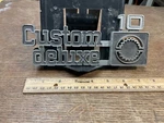 Chevy Custom Deluxe 10 Emblem Badge Metal Cav 349682-3. Fixed Price $18.25.