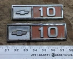 (2) 1965 Chevy Chevrolet Fender Emblem Truck Metal Oem C10. Fixed Price $80.97.