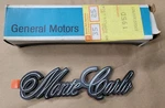 Nos 78-86 Chevrolet Monte Carlo Fender Emblem 14068812 New Old Stock Gm Oem. Fixed Price $69.00.