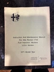 Alfa Romeo 1750 Fuel Injection Maintenance And Instruction Manual. Fixed Price $200.00.