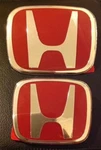 Honda Red Jdm Emblems 2PCS Badge Civic 2DR Coupe Dx Ex Lx Si Front & Rear 3M. Fixed Price $42.85.