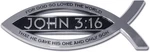 Christian Fish John 3:16 With Verse Oem Chrome Emblem For Cars, Trucks, And All. Fixed Price $24.99.