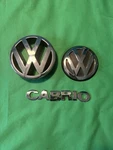 Vw Cabrio Emblem Set 3B0853601 & 1E0853630 Front Grille + Rear Badge. Fixed Price $65.00.