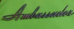 Used Amc 3590719 1965-1971 Ambassador Script Chrome Metal Emblem. Fixed Price $12.99.